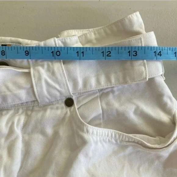 Jean Atelier High Waist Belted Wide Leg Jeans Cropped‎ Size 27 White Wash - Picture 10 of 11